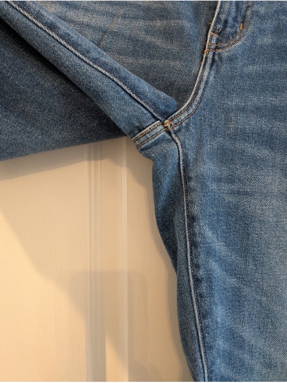 Hatch Medium Blue Cropped Straight Maternity Jeans - Picture 6 of 9